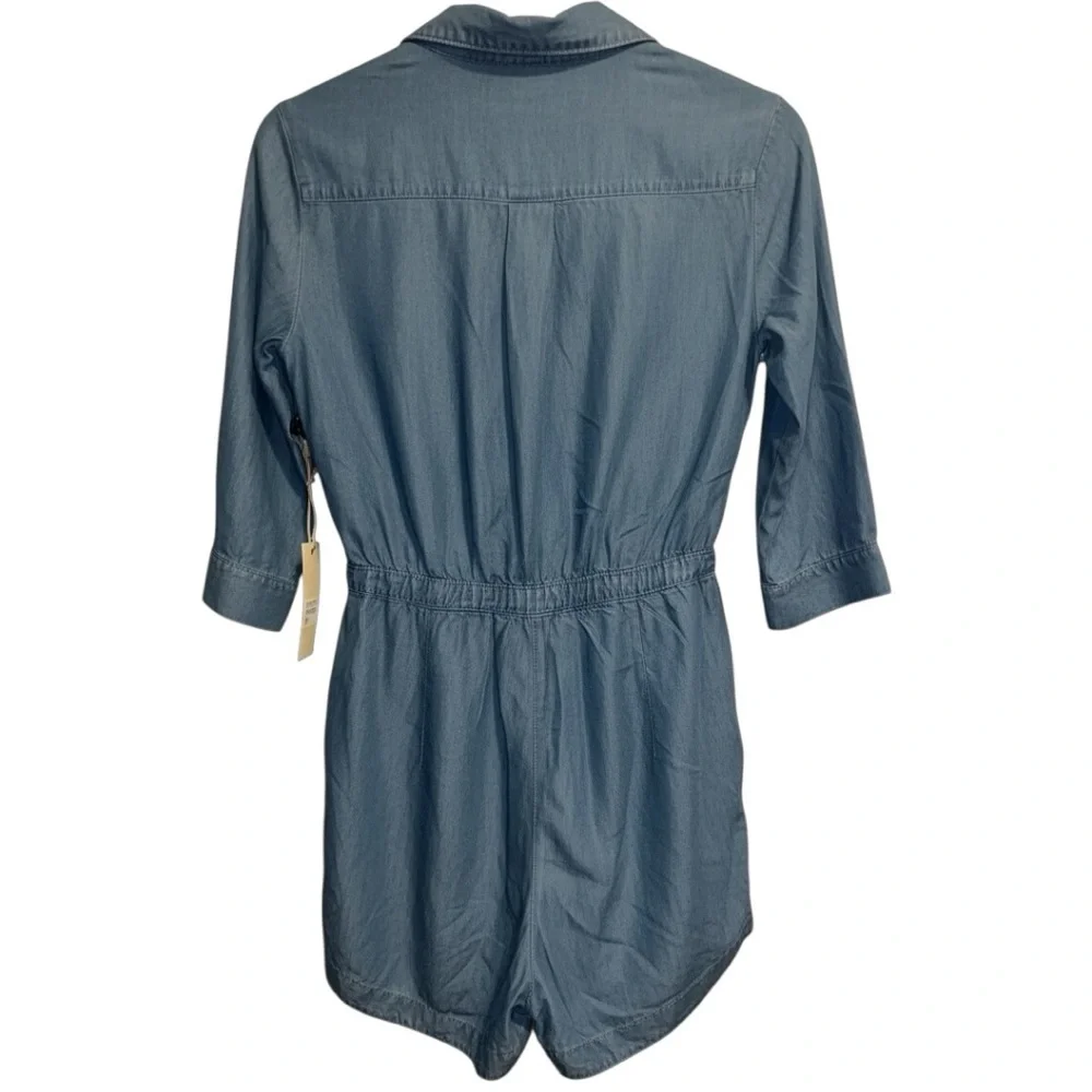 BlueVelvet Denim Button-Up Romper Small - Picture 2 of 10